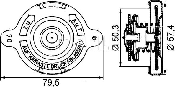 MAHLE CRB 16 000P - Крышка горловины радиатора autospares.lv