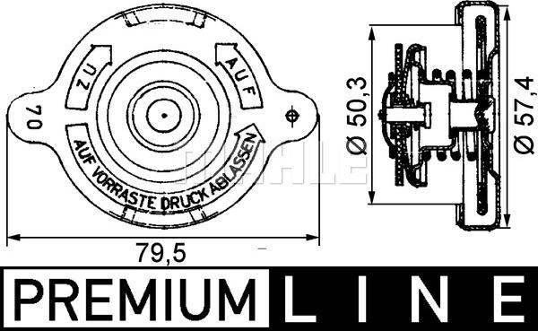 MAHLE CRB 16 000P - Крышка горловины радиатора autospares.lv