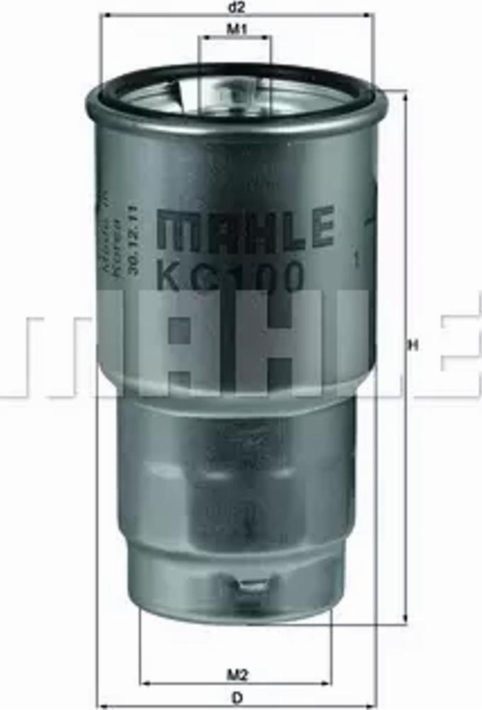 MAHLE KC 100D - Топливный фильтр autospares.lv