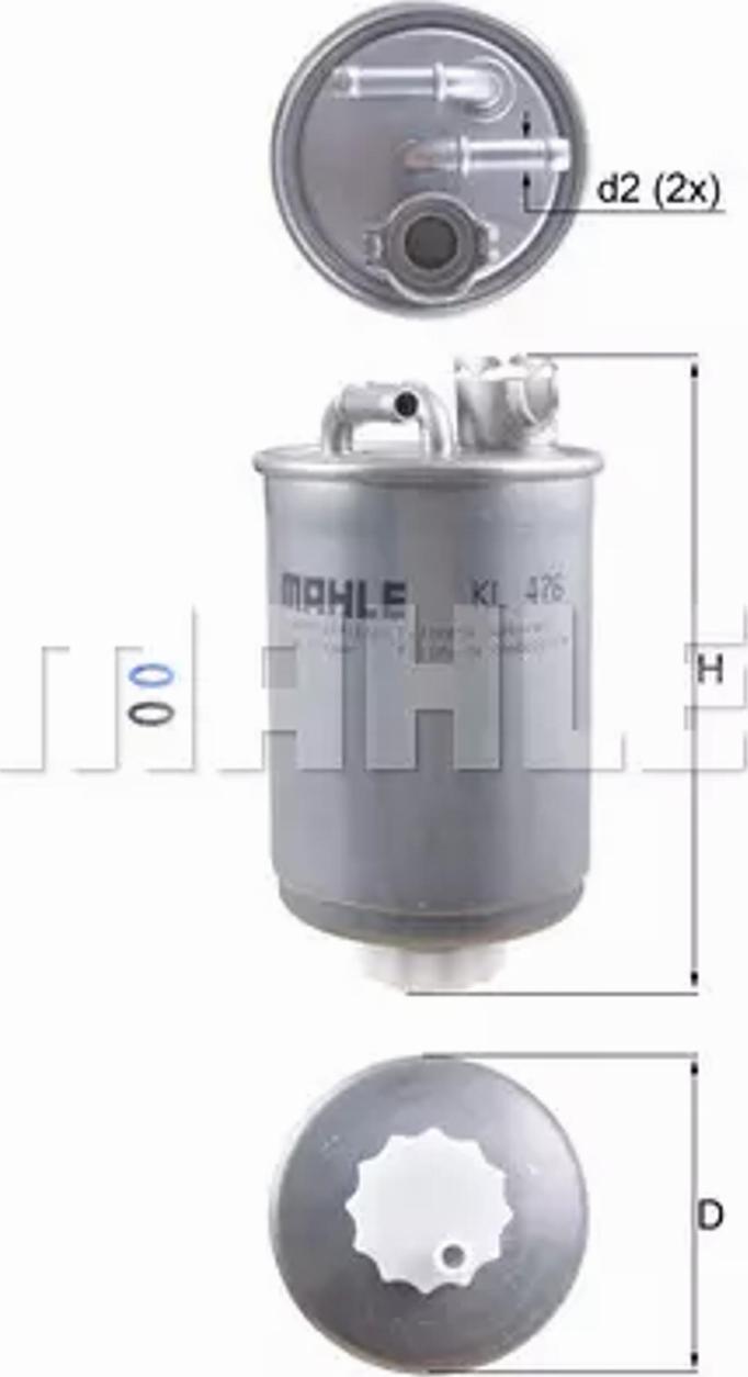 MAHLE KL 476D - Топливный фильтр autospares.lv