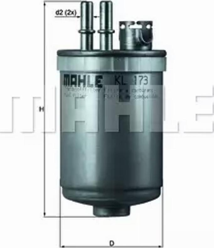 MAHLE KL 173 - Топливный фильтр autospares.lv