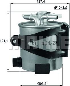 MAHLE KLH 44/25 - Топливный фильтр autospares.lv