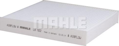 MAHLE LA 922 - Фильтр воздуха в салоне autospares.lv