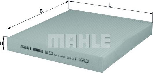 MAHLE LA 833 - Фильтр воздуха в салоне autospares.lv