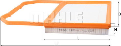 MAHLE LX 4632 - Воздушный фильтр, двигатель autospares.lv