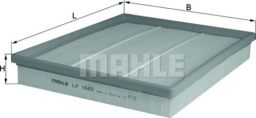 MAHLE LX 1683 - Воздушный фильтр, двигатель autospares.lv