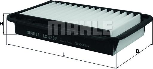 MAHLE LX 3282 - Воздушный фильтр, двигатель autospares.lv