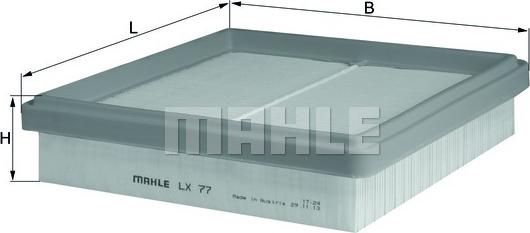 MAHLE LX 77 - Воздушный фильтр, двигатель autospares.lv