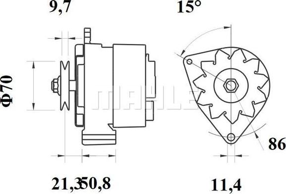 MAHLE MG 499 - Генератор autospares.lv