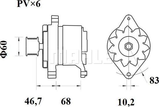 MAHLE MG 419 - Генератор autospares.lv