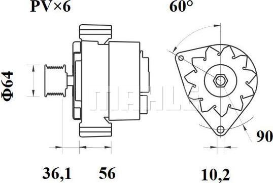 MAHLE MG 421 - Генератор autospares.lv