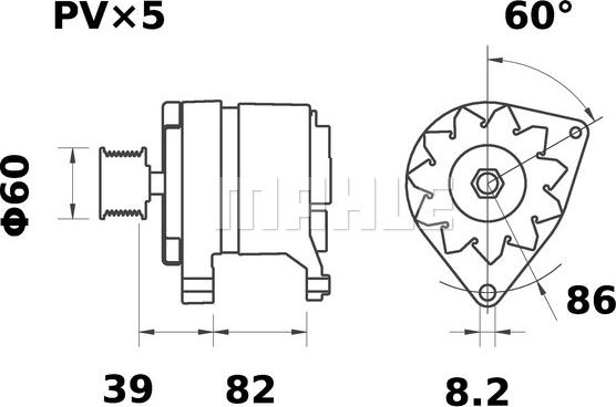 MAHLE MG 662 - Генератор autospares.lv