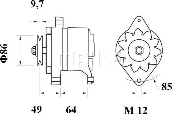 MAHLE MG 151 - Генератор autospares.lv