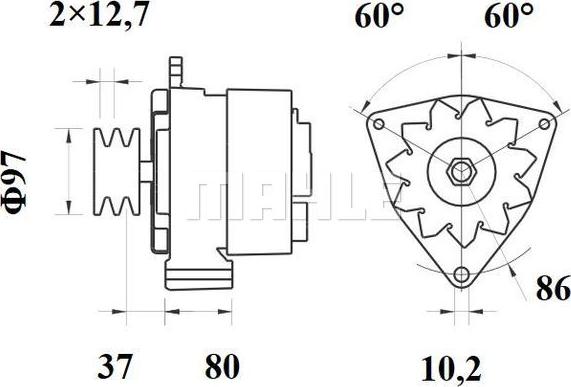 MAHLE MG 100 - Генератор autospares.lv