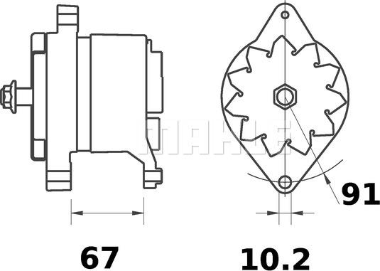 MAHLE MG 184 - Генератор autospares.lv