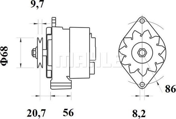 MAHLE MG 396 - Генератор autospares.lv