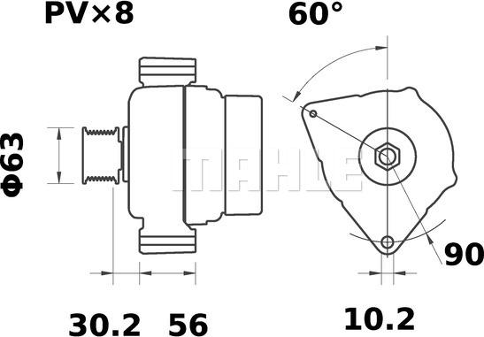 MAHLE MG 36 - Генератор autospares.lv