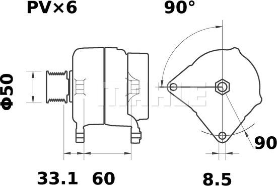 MAHLE MG 7 - Генератор autospares.lv