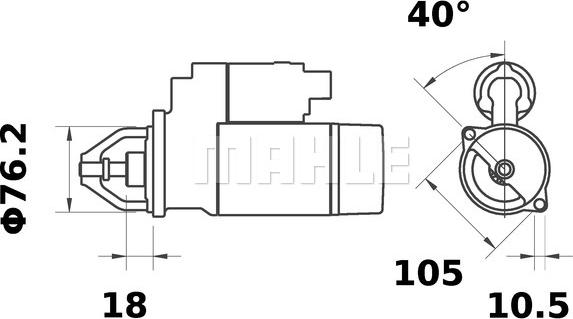 MAHLE MS 455 - Стартер autospares.lv