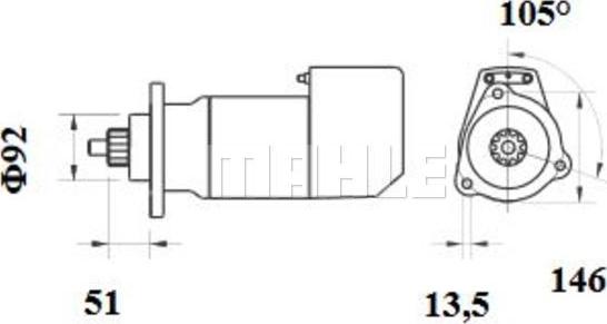 MAHLE MS 696 - Стартер autospares.lv