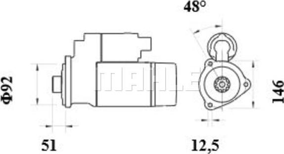 MAHLE MS 198 - Стартер autospares.lv