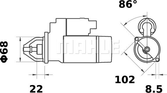 MAHLE MS 120 - Стартер autospares.lv