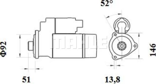 MAHLE MS 884 - Стартер autospares.lv