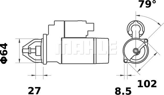 MAHLE MS 35 - Стартер autospares.lv