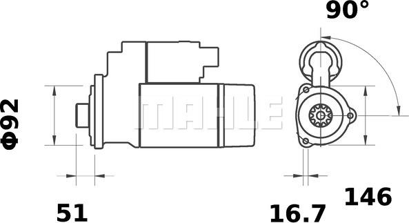 MAHLE MS 75 - Стартер autospares.lv