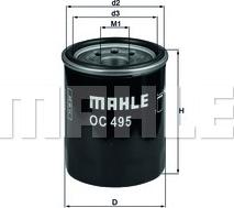 MAHLE OC 495 - Масляный фильтр autospares.lv