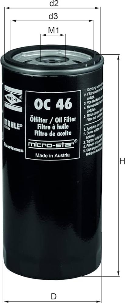 KNECHT OC 46 - Масляный фильтр autospares.lv