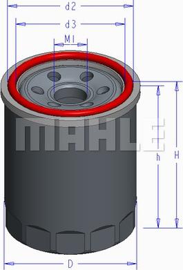 MAHLE OC 579 - Масляный фильтр autospares.lv