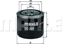 MAHLE OC 205 - Масляный фильтр autospares.lv