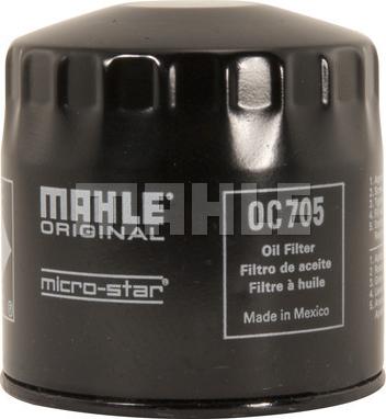 MAHLE OC 705 - Масляный фильтр autospares.lv