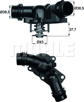 MAHLE TM 13 97 - Термостат охлаждающей жидкости / корпус autospares.lv