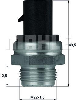 MAHLE TSW 12D - Термовыключатель, вентилятор радиатора / кондиционера autospares.lv