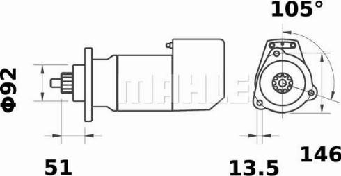 MAHLE 11139023 - Стартер autospares.lv