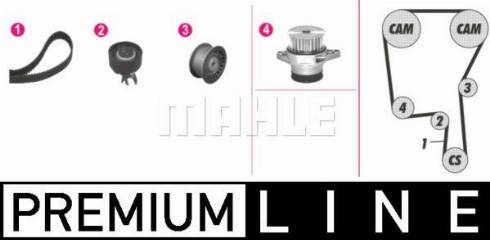 MAHLE CPK 115 000P - Водяной насос + комплект зубчатого ремня ГРМ autospares.lv