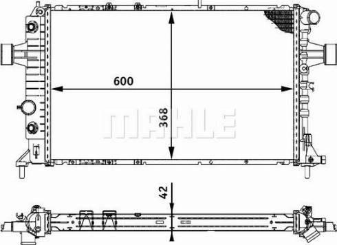 MAHLE CR 320 000P - Радиатор, охлаждение двигателя autospares.lv