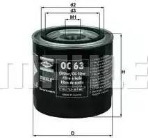 MAHLE OC 63 - Масляный фильтр autospares.lv