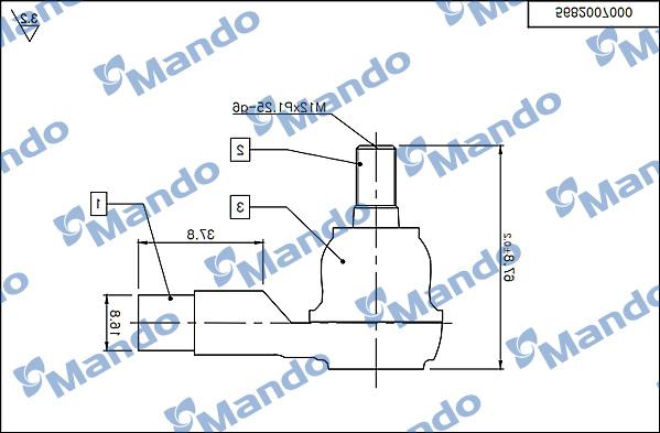 Mando DSA020509 - Наконечник рулевой тяги, шарнир autospares.lv