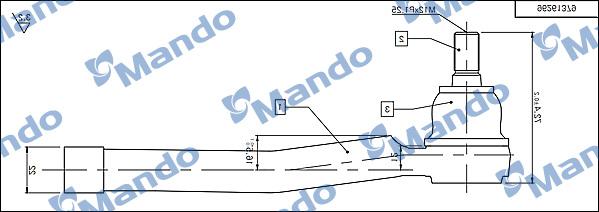 Mando DSA020620 - Наконечник рулевой тяги, шарнир autospares.lv