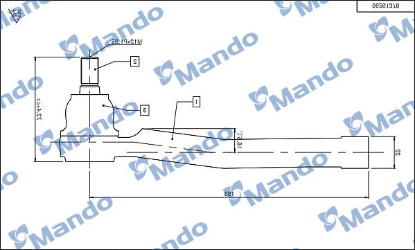 Mando DSA020621 - Наконечник рулевой тяги, шарнир autospares.lv