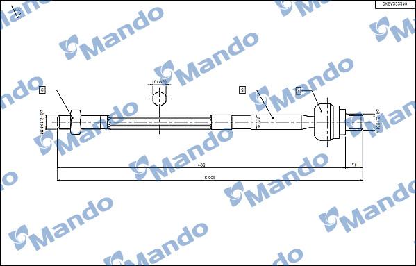 Mando DSA020277 - Осевой шарнир, рулевая тяга autospares.lv