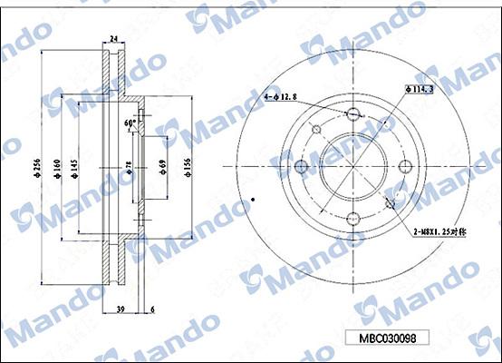 Mando MBC030098 - Тормозной диск autospares.lv