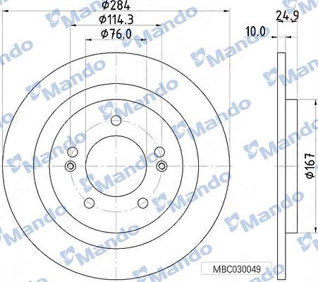 Mando MBC030049 - Тормозной диск autospares.lv