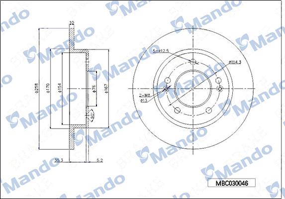 Mando MBC030046 - Тормозной диск autospares.lv