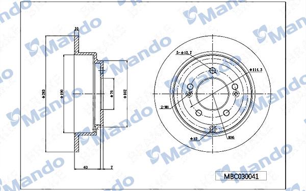 Mando MBC030041 - Тормозной диск autospares.lv