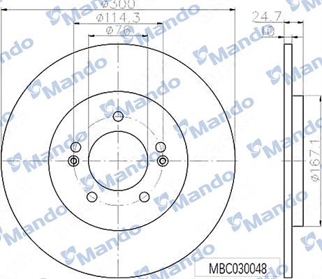 Mando MBC030048 - Тормозной диск autospares.lv