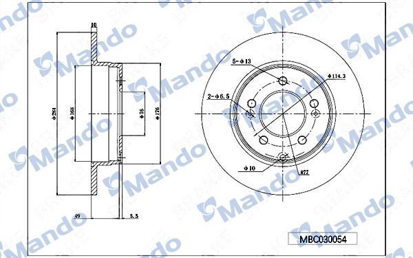 Mando MBC030054 - Тормозной диск autospares.lv